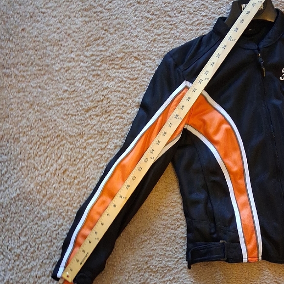 Harley-Davidson Black Mesh Bomber Style Biker Jacket with White Logo - Picture 12 of 13